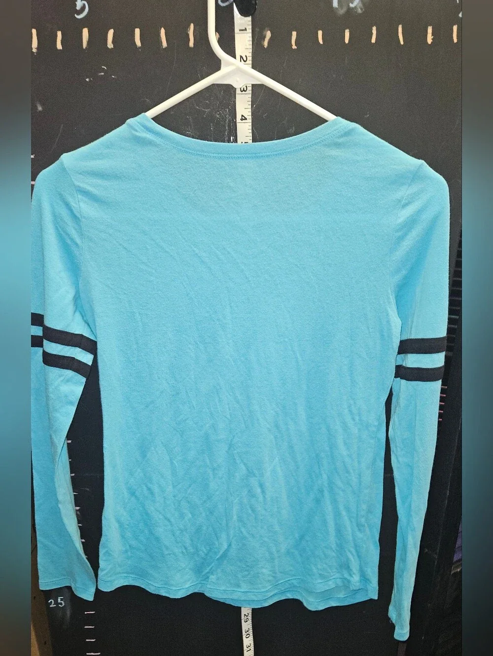 Justice Girls Top Light Aqua Long-Sleeve Tee with Cheer Emoji Graphics Size 12